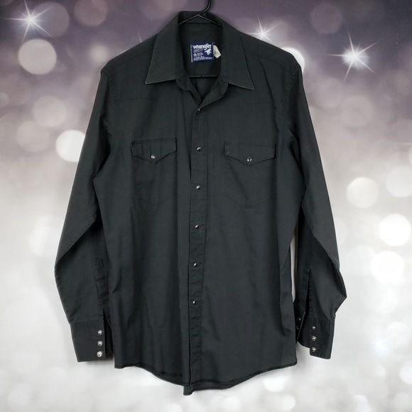 Wrangler Other - Wrangler Black Cowboy Cut Long Sleeve Shirt